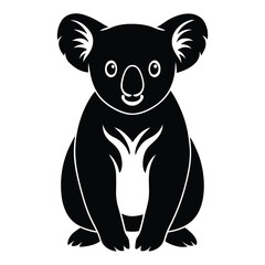 Cute koala animal silhouette vector cartoon illustration wildlife concept