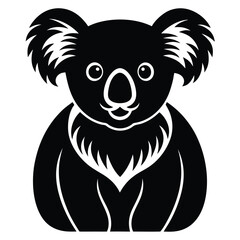 Cute koala animal silhouette vector cartoon illustration wildlife concept