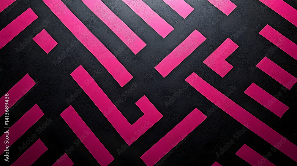 Poster abstract geometric background with pink and black intersecting lines creating a dynamic, modern desi