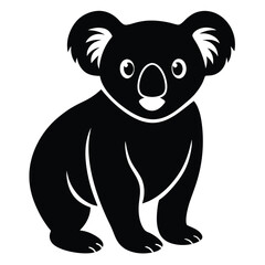 Cute koala animal silhouette vector cartoon illustration wildlife concept