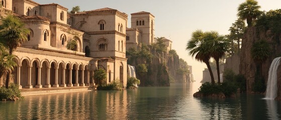 Fototapeta premium Ancient city on a tranquil lake