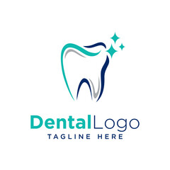 Obraz premium modern and minimalist dental with shine star logo design 