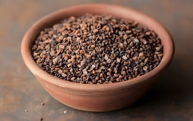 Closeup of Black and Pink Himalayan Salt in Bowl