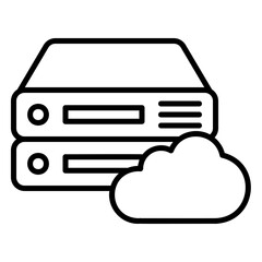 VPS or virtual private server icon for cloud storage