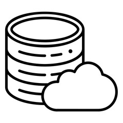 Cloud data icon for data storage on a computer network
