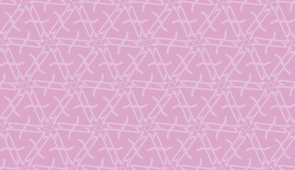 Vector illustration with modern decorative pattern in triangles style. Illusion curved line. For interior wallpaper, smart design, fashion print. Light purple color. Seamless