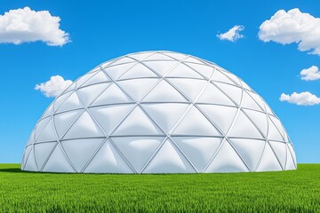 Fototapeta premium A geometric illustration of a futuristic dome structure, designed with clean, modern lines