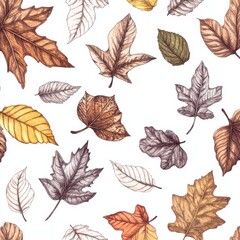 Seamless autumn leaf pattern. (3)