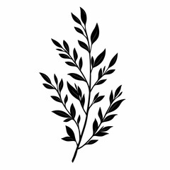 Botanical Silhouettes: Tropical Leafy Stems and Branch Designs | Eco-Friendly Vintage Art