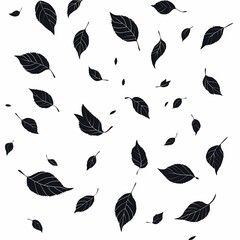 Fototapeta premium Abstract Black Leaf Pattern Background: Nature-Inspired Botanical Design Illustration