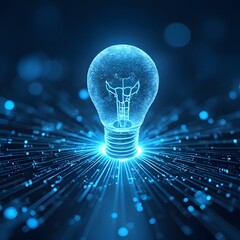 Creative Technology Concept with World in Lightbulb