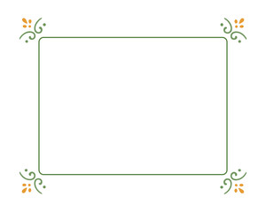 Ornate Green Decorative Frame Vector
