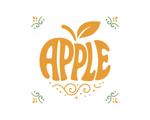 Fototapeta premium Stylized apple word art with apple