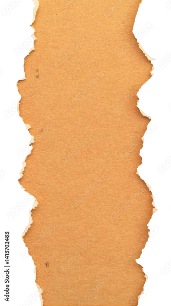 Poster torn brown paper texture with rough edges on transparent background photograph