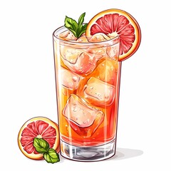 Refreshing Citrus Beverage: Colorful Orange & Grapefruit Cocktail for Summer Fun