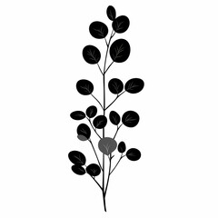 Eco-Friendly Botanical Foliage Silhouette: Modern Minimalist Home Decor Art with Natural Elegance