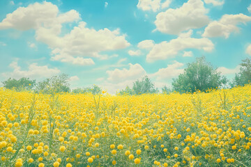 Obraz premium Radiant Symphony: The Vivid Elegance of Mimosa Blooms in Sunlit Splendor