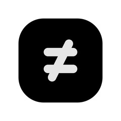 not euqal math glyph icon