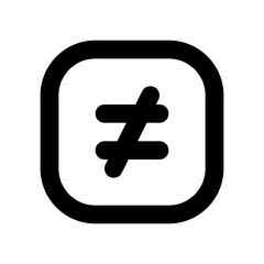 not equal math icon