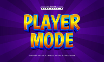 player mode editable text effect with a gaming and play text style