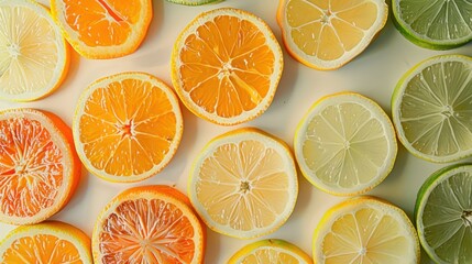 Obraz premium Assorted citrus fruits slices pattern