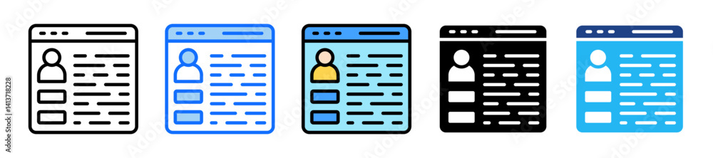 Poster administration icon set multiple style collection