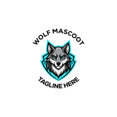 Wolf head vector graphic emblem.