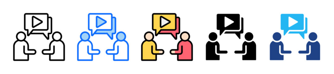 Counseling Icon Set Multiple Style Collection