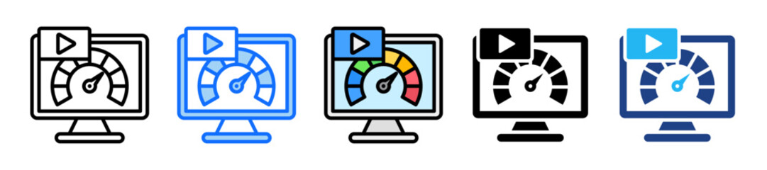 Performance Icon Set Multiple Style Collection