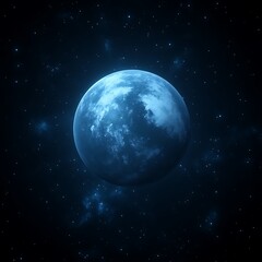 Obraz premium Celestial Blue Planet in Deep Space