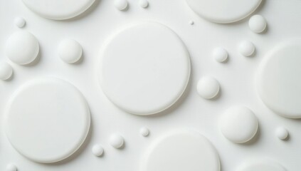 Abstract white circles and spheres pattern.