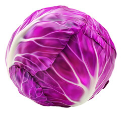 Obraz premium Close-Up Shot Of A Vibrant Red Cabbage Against A Dark Background. Healthy Eating And Fresh Produce Concept.