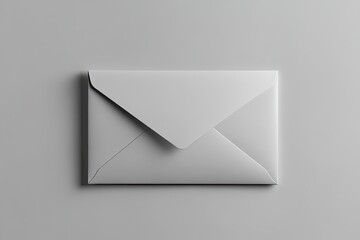 Simple Elegant White Envelope on Soft Gray Background