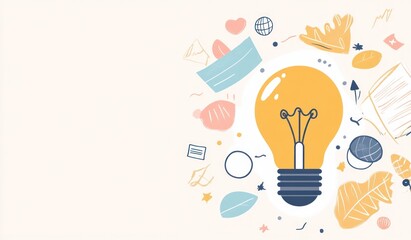 A Bright Yellow Light Bulb Representing Creative Thinking Concepts