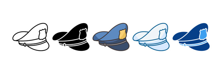 Security Hat Icon Set Multiple Style Collection