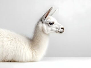 Obraz premium Minimalist Llama Portrait with Reflective Eyes