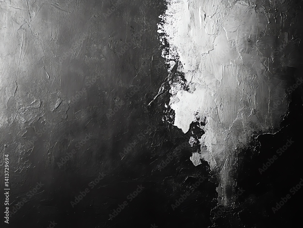 Poster dramatic black and silver paint texture creates a moody abstract background perfect for design proje