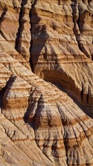 Textured detail of the Based of eroded Butte in the Caineville Badlands of Utah