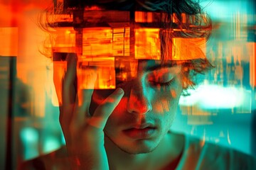 Metaphorical social anxiety perceptions of a mental disease. Mental disorder - social anxiety: abstract image of physical state. Psychological problem. Mental stability. Ocd behavior.