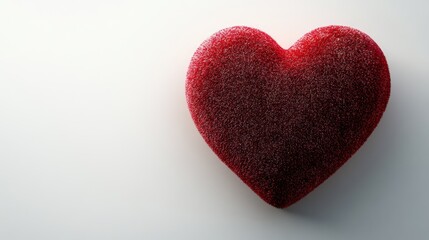 Obraz premium Red velvet heart, studio shot, white background, Valentine's Day card design