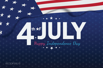 Obraz premium 4th of July Happy Independence Day with Bold White Text and Stars