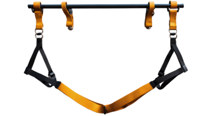 Suspension Trainer: A dynamic shot of a state-of-the-art suspension trainer, showcasing its durable straps and ergonomic handles, a testament to fitness and bodyweight training.