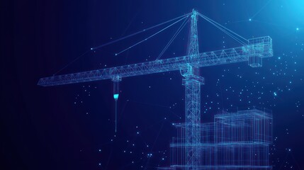 Digital Crane Building Construction Site