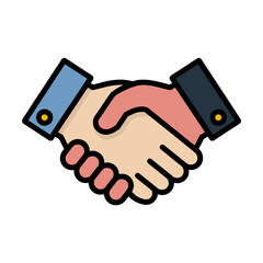 Handshake Agreement Icon: Business Deal, Partnership, Collaboration Vector Symbol