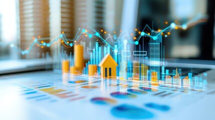 A marketing strategy board with real estate branding elements, Real Estate Advertising on Marketing and Media Usage