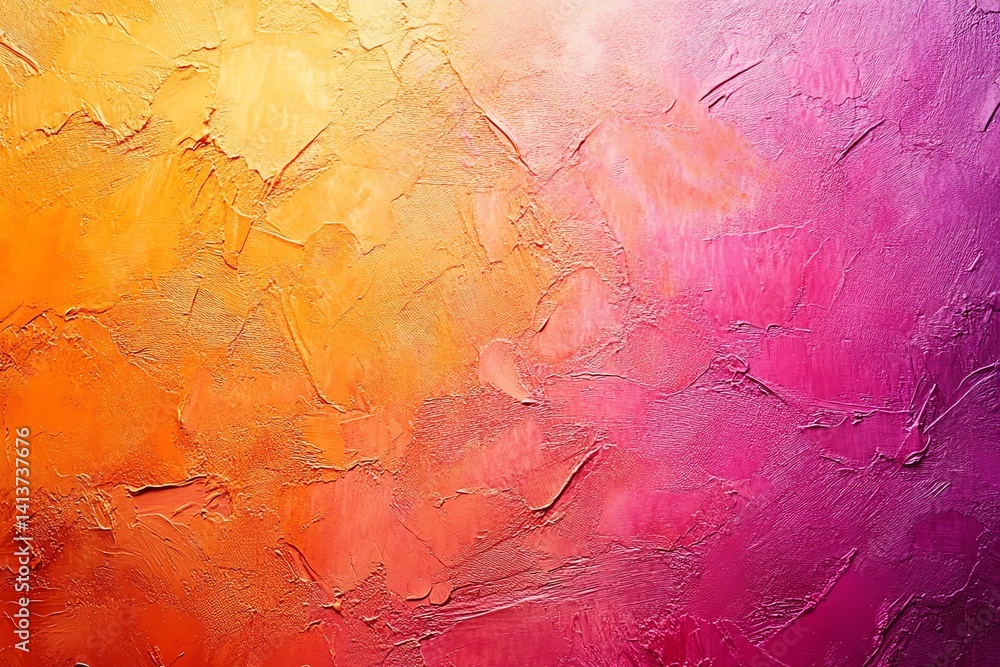 Poster warm orange and pink paint creates a textured abstract background perfect for adding a vibrant touch