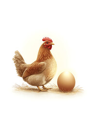 Fototapeta premium Creative conceptual illustrations of eggs, chickens