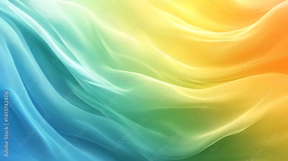 Poster smooth flowing pastel colors create a dreamy wave pattern perfect for website banners or digital art