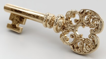 Golden key suggesting access unlocking po-3 - to achievement secret to journey