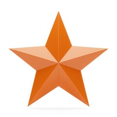 Obraz premium Illustration of a single orange star with five points design element isolated on white background